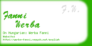 fanni werba business card